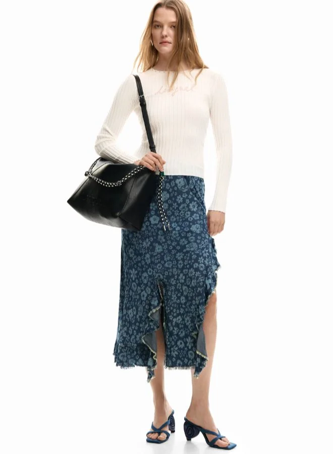 ديسيجوال تنورة جينز مكشكشة